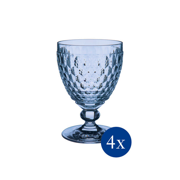 Boston Colored - Red Wine - Clarets - Blue (Set of 4)