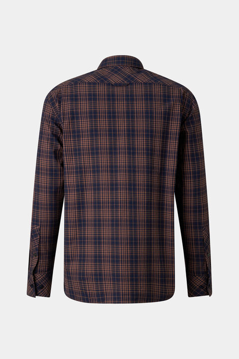 Hardy Cotton Shirt In Brown/Navy Blue