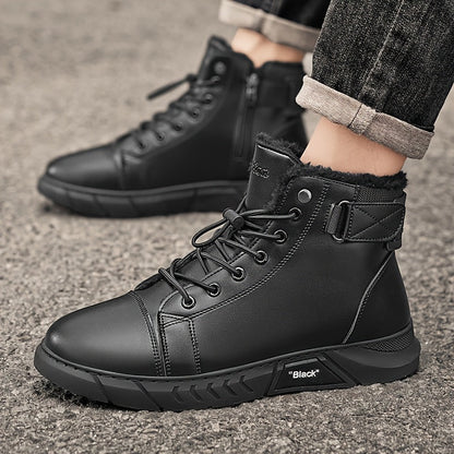 Men's Genuine Leather Boots | Casual & Versatile | Waterproof & Fleece-Lined