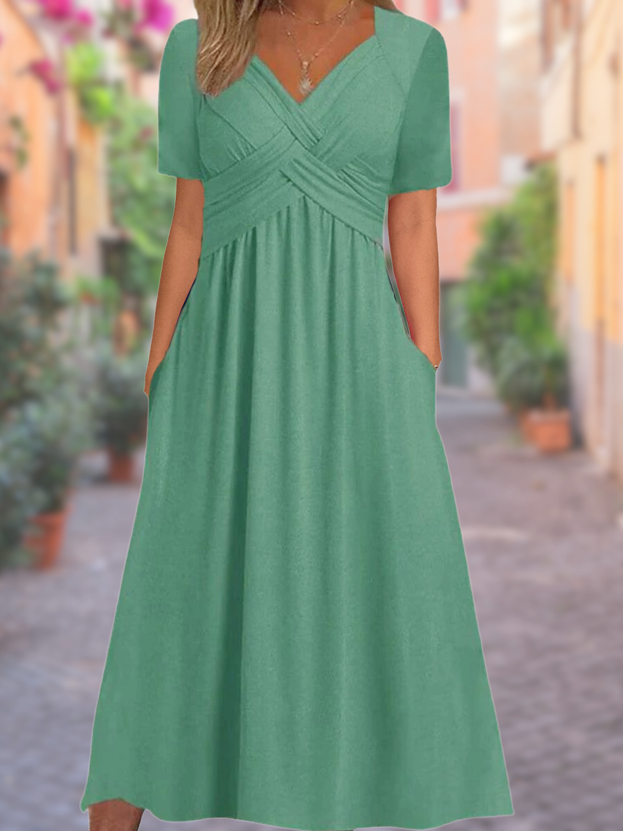 Comfortable V-Neck Dress