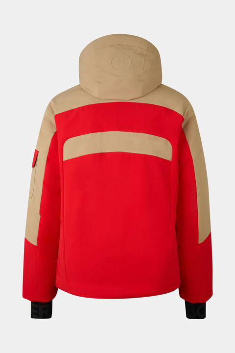 Danjo Down Ski Jacket In Red/Beige