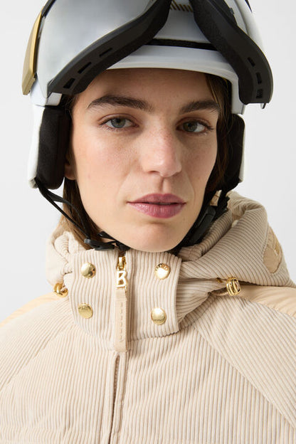 Marli Corduroy Ski Jacket In Beige