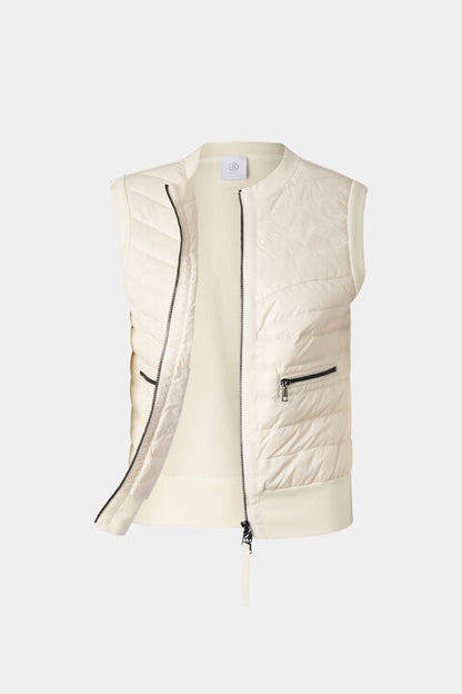 Zira Down Knitted Waistcoat In Cream
