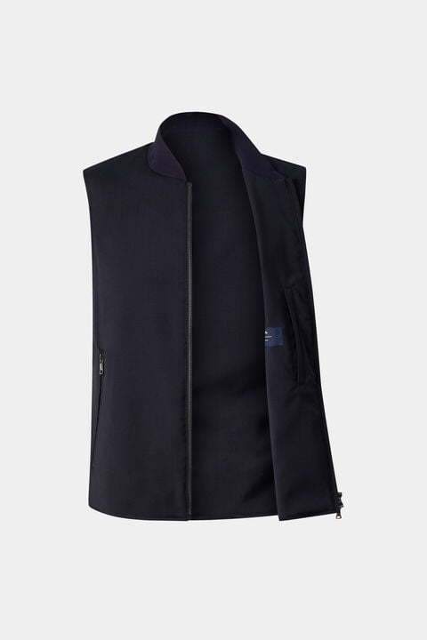 Virgin Wool Waistcoat Jeff In Navy Blue