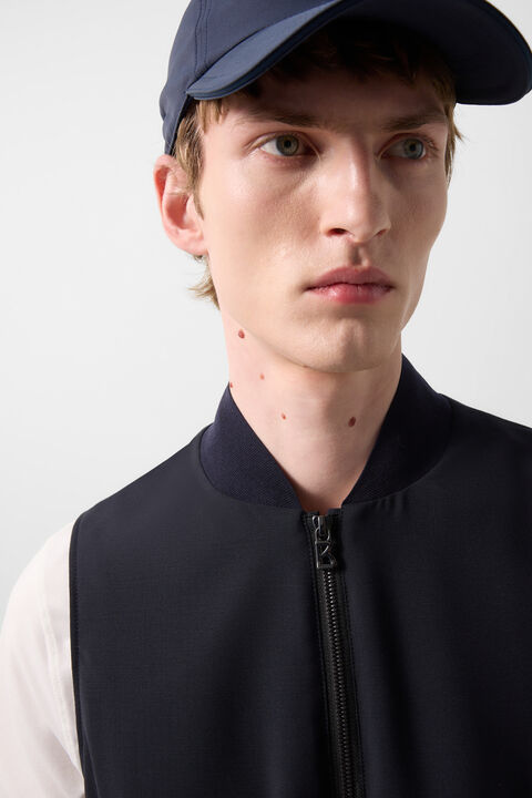 Virgin Wool Waistcoat Jeff In Navy Blue