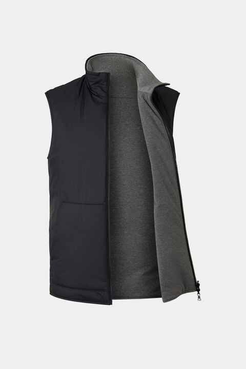 Willis Reversible Waistcoat In Black/Grey