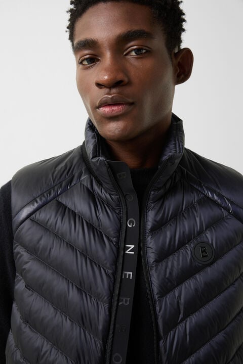 Lasse Lightweight Down Waistcoat In Navy Blue