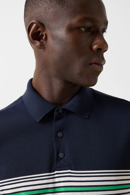 Jannes Polo Shirt In Navy Blue/White/Green