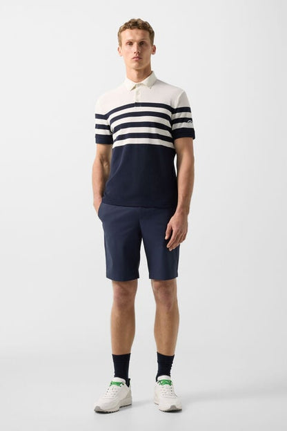 Antonio Functional Short-Sleeved Top In Navy Blue/Off-White