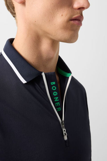 Jonah Polo Long-Sleeved Top In Navy Blue