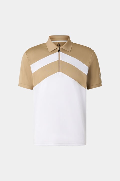 Cuno Functional Short-Sleeved Top In Beige/White
