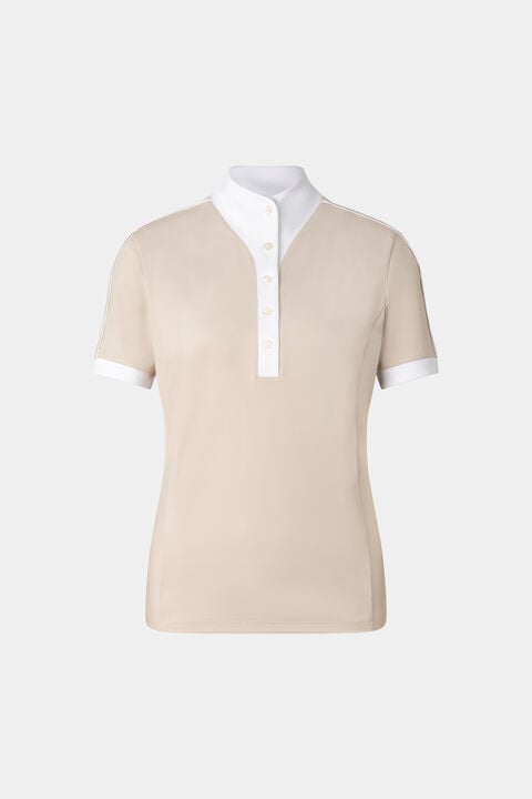 Katrina Functional Short-Sleeved Top In Sand/White