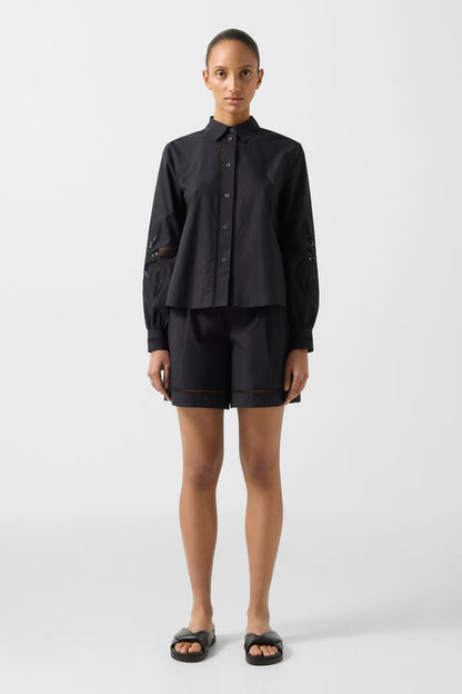 Summer Shirt Blouse In Black