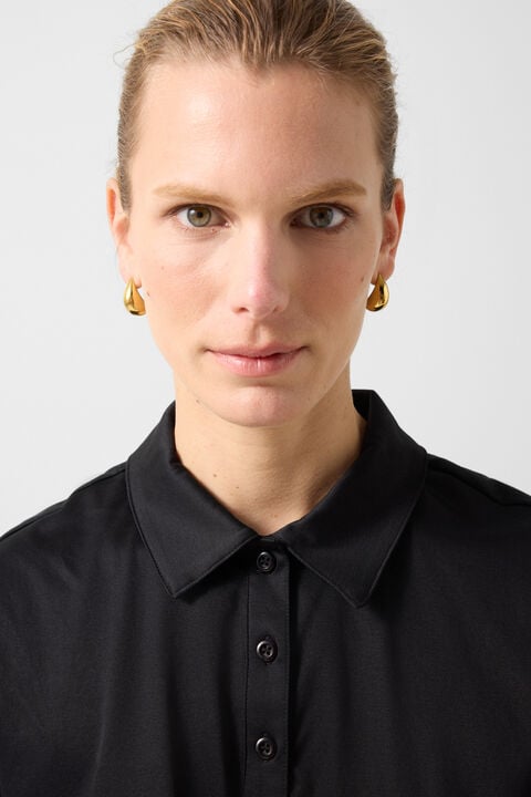 Mia Polo Top In Black