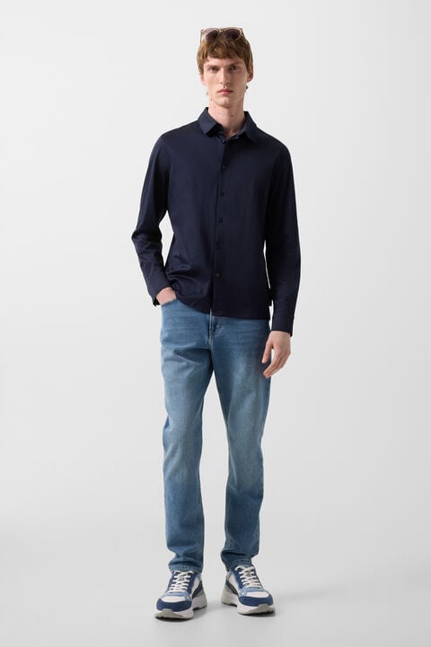 Jersey Shirt Franz In Navy Blue