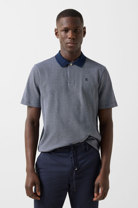 Wynn Polo Shirt In Navy Blue/White