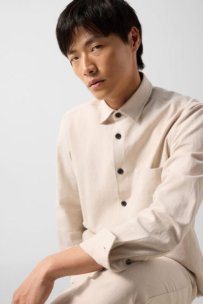 Linen Blend Shirt Heiko In Sand