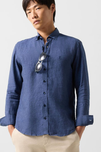 Timi Linen Shirt In Navy Blue
