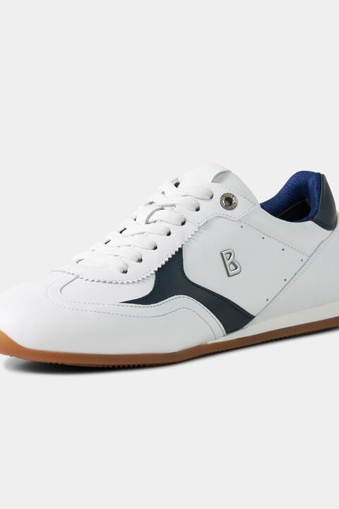 Monza Trainers In White/Navy Blue