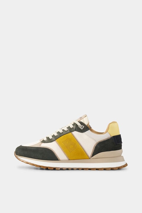 Sneaker Newport In Dark Green/Yellow/White