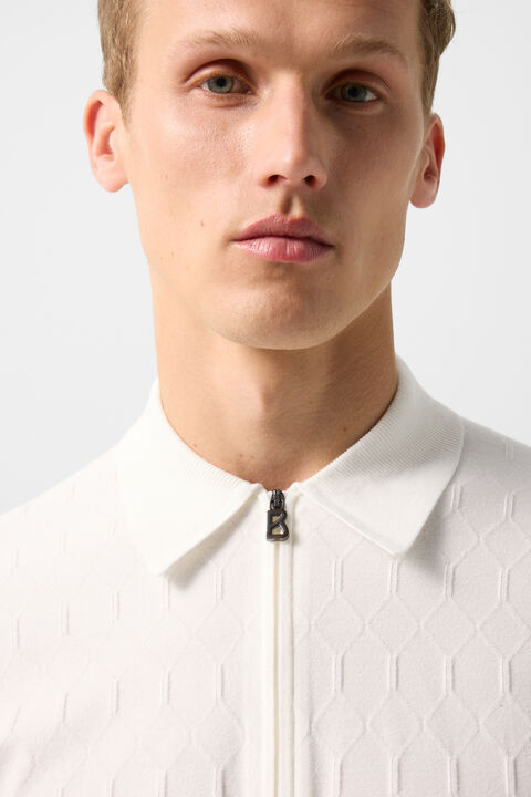 Maxim Knitted Polo Shirt In Off-White