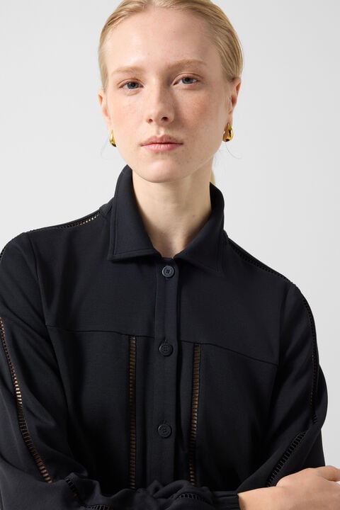 Raquel Jersey Overshirt In Black