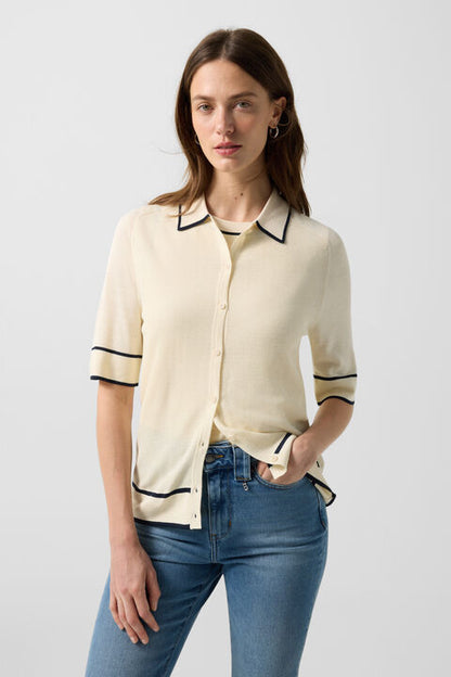 Peaches Silk Knit Jacket In Cream