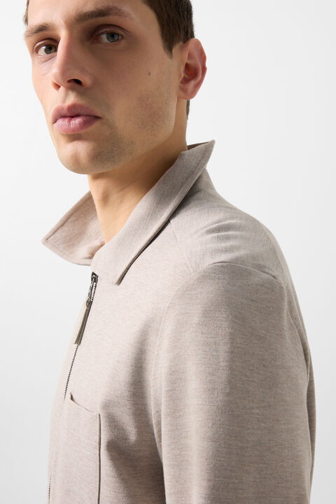 Ringo Jersey Jacket In Beige