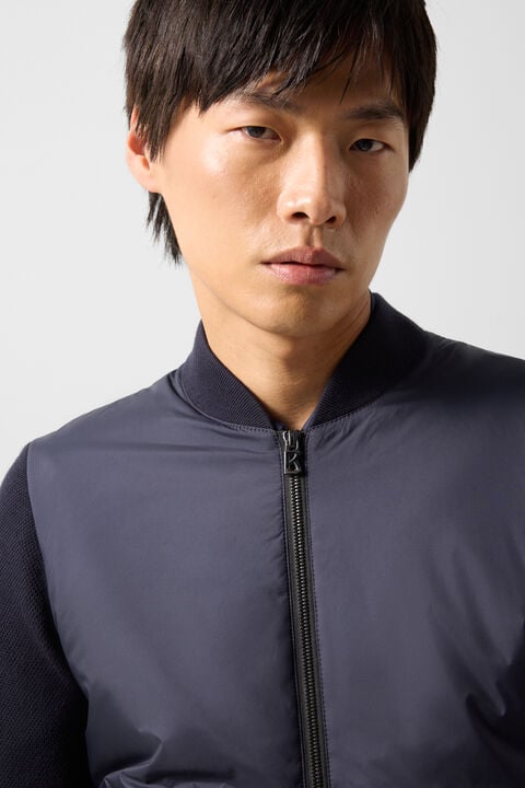 Zisco Hybrid Knit Jacket In Navy Blue