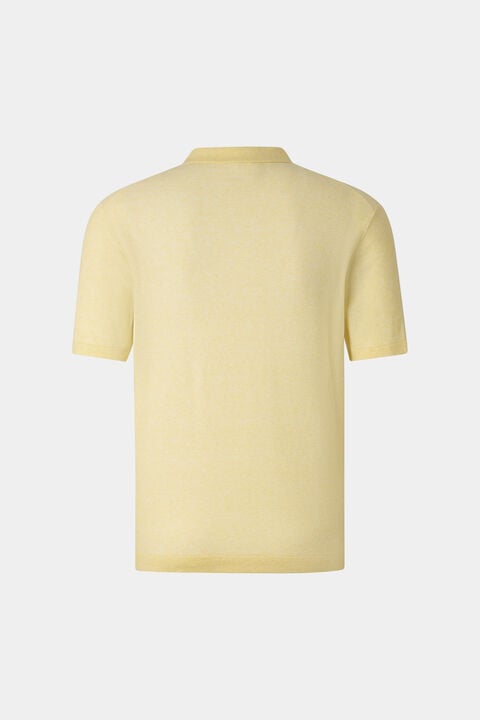 Lyon Knitted Polo Shirt In Yellow