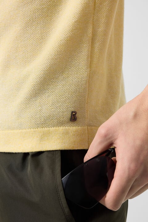Lyon Knitted Polo Shirt In Yellow