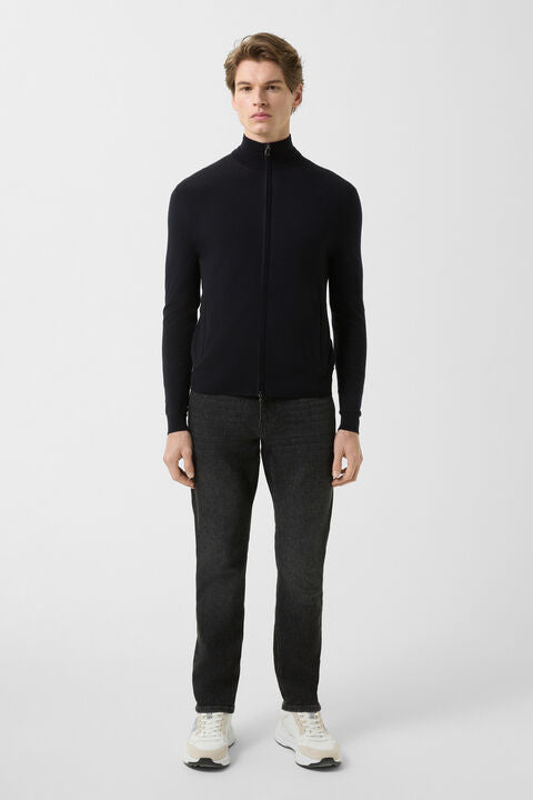 Knit Jacket Oscar In Navy Blue
