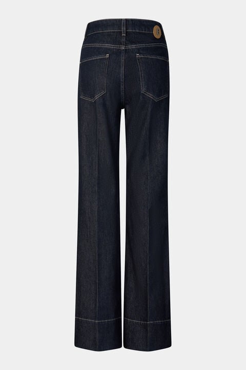 Flared Fit Jeans Devin In Dark Denim Blue