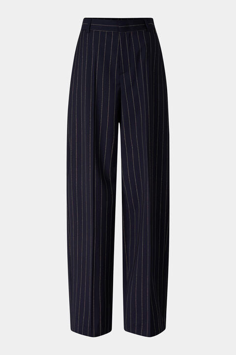 Joya Virgin Wool Trousers In Navy Blue