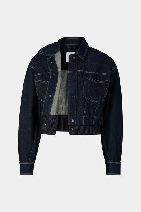 Panya Denim Jacket In Dark Denim Blue