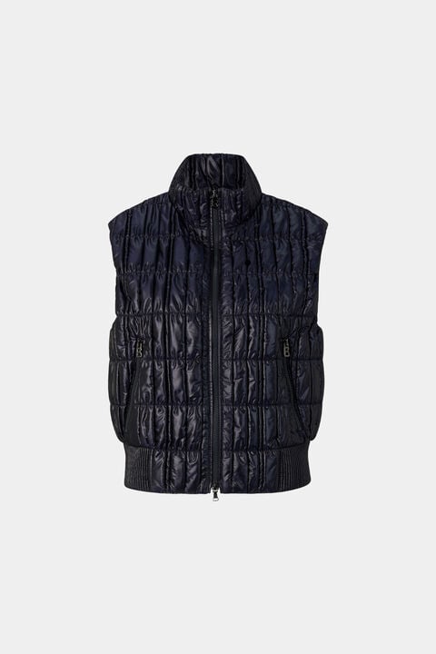 Sally Quilted Waistcoat In Navy Blue