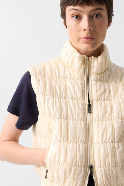 Sally Quilted Waistcoat In Cream