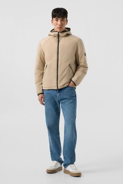 Clio Lightweight Down Jacket In Beige