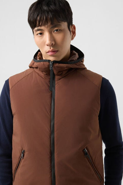 Clion Lightweight Down Waistcoat In Brown