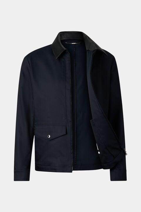 Twill Jacket Mirco In Navy Blue