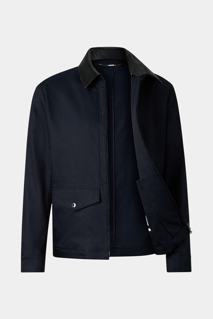 Twill Jacket Mirco In Navy Blue