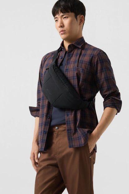 Hardy Cotton Shirt In Brown/Navy Blue