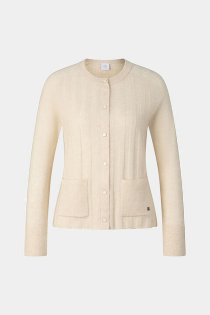 Tanja Virgin Wool Cashmere Cardigan In Cream