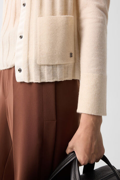 Tanja Virgin Wool Cashmere Cardigan In Cream