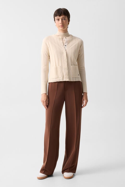 Tanja Virgin Wool Cashmere Cardigan In Cream