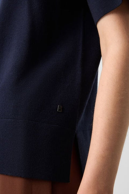 Maureen Virgin Wool Polo Shirt In Navy Blue