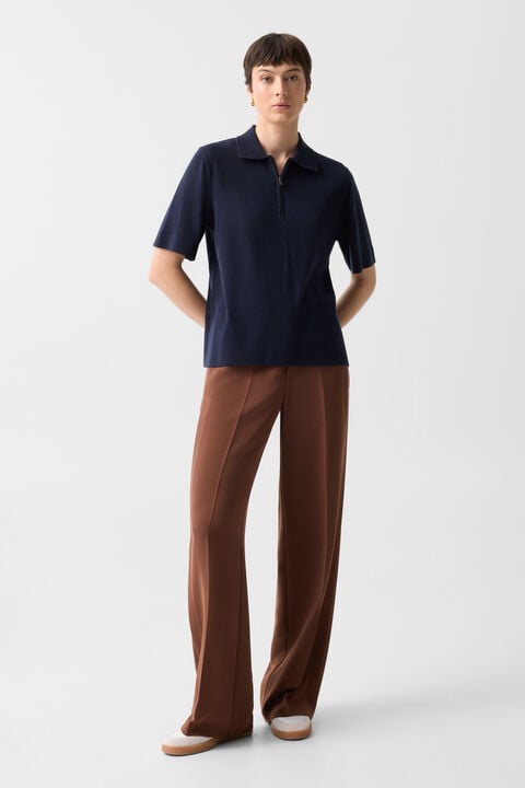 Maureen Virgin Wool Polo Shirt In Navy Blue
