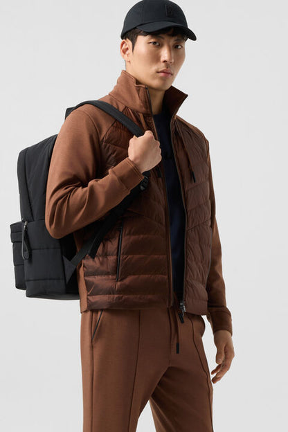 Baker Down Jersey Jacket In Brown