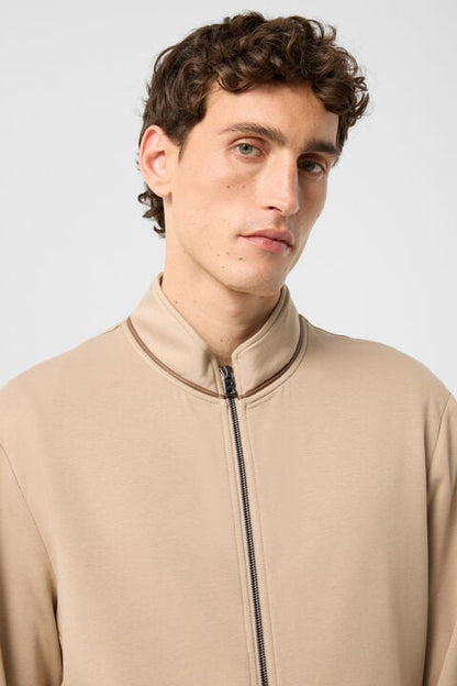 Spencer Jersey Jacket In Beige