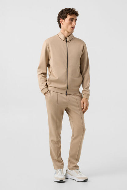 Spencer Jersey Jacket In Beige